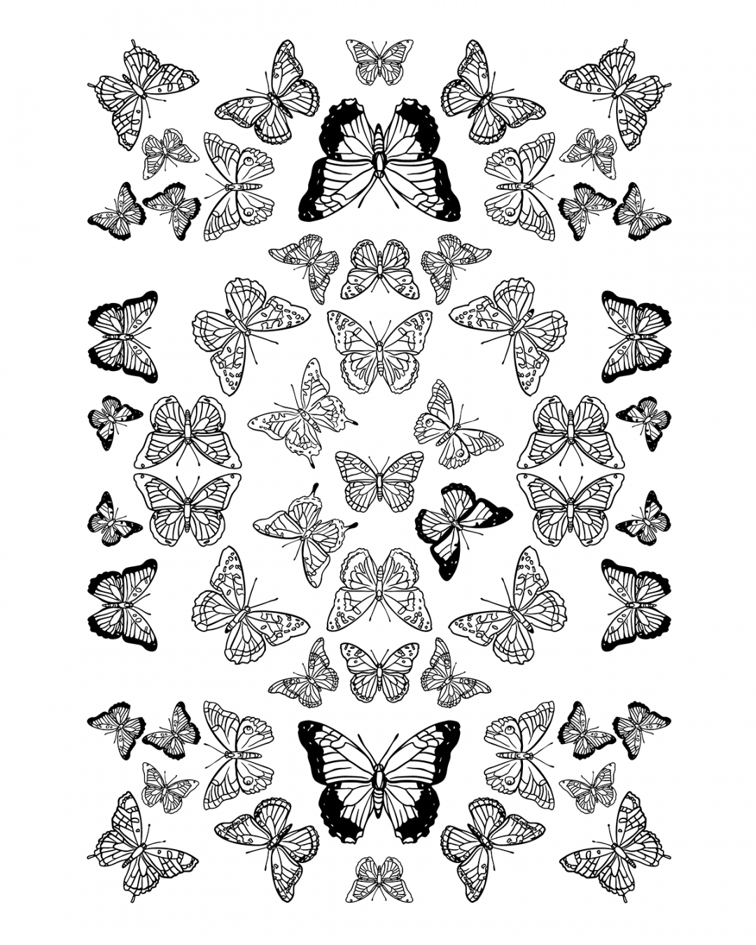 Danse papillons fichier numérique drawutopia