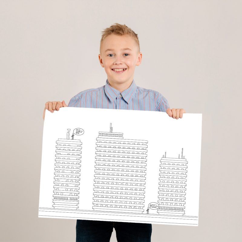 Architecture amusante a finir et colorier pour les enfants